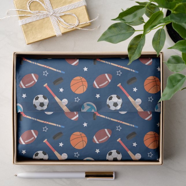 Baseball-Sportmuster  Seidenpapier (Geschenk)