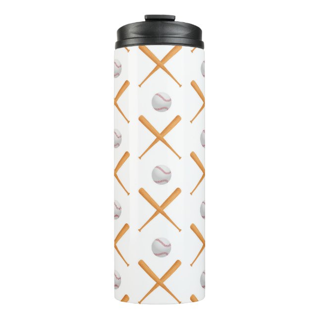 Baseball-Sportmuster Thermosbecher (Vorderseite)