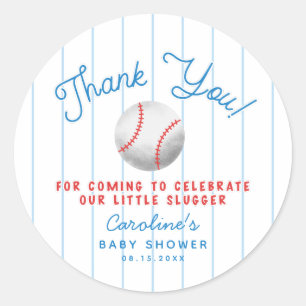 Baseball Sports Baby Dusche Vielen Dank für Ihre  Runder Aufkleber