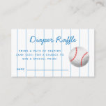 Baseball Sports Baby Showdusche Diaper Raffle Tick Begleitkarte<br><div class="desc">Niedliches Sportthema Babydusche-Doppel-Gewinnschein mit Illustrationen eines Baseballs auf einem blau gestreiften Hintergrund. Die Karte frage den Gästen,  ein Paket mit Windeln für eine Chance auf einen Sonderpreis zu bringen. Ideal für die Dusche eines Jungen.</div>