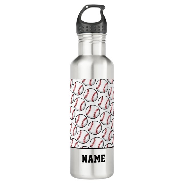 Baseball Sports Balls Name Pitcher-Fangspiel Edelstahlflasche (Vorderseite)