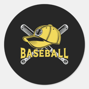 Baseball Sports Catcher Pitcher Bat Funny Geschenk Runder Aufkleber