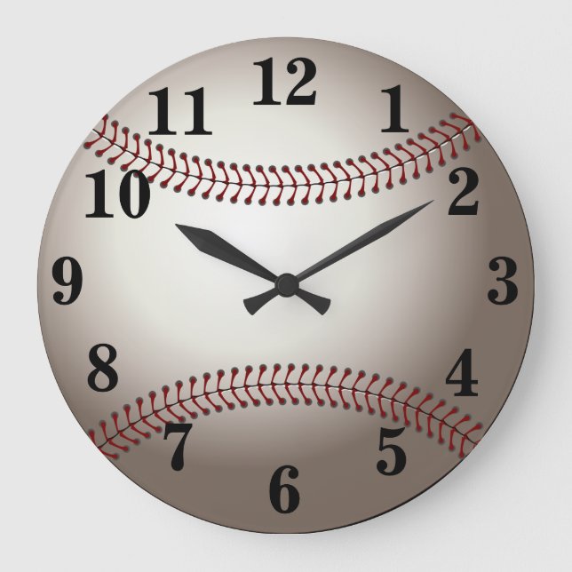 Baseball Sports Große Wanduhr (Vorderseite)