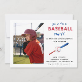 Baseball Sports Kindergeburtstag Foto Einladung
