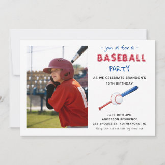Baseball Sports Kindergeburtstag Foto Einladung