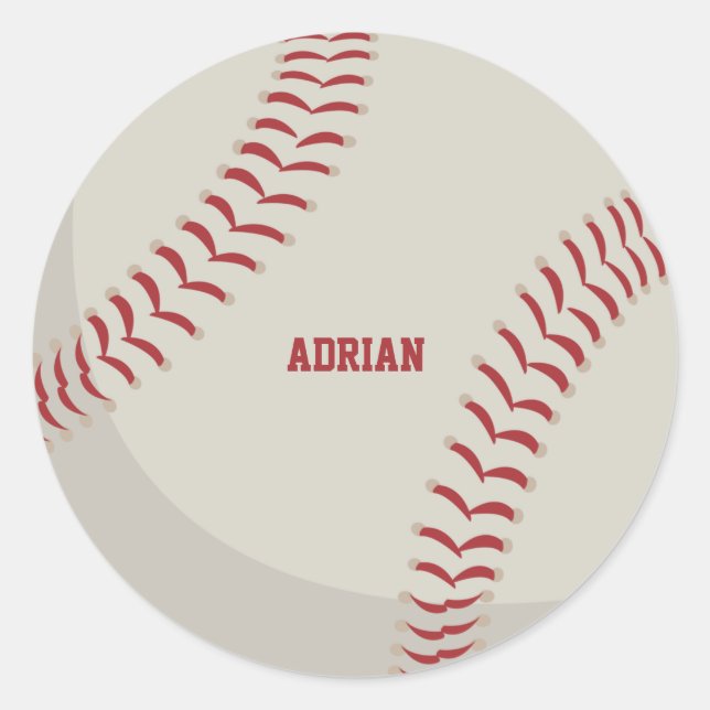 Baseball Sports Personalisiert Runder Aufkleber (Vorderseite)