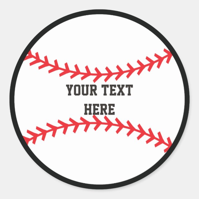 Baseball Sports Round Birthday Party Sticker (Vorderseite)
