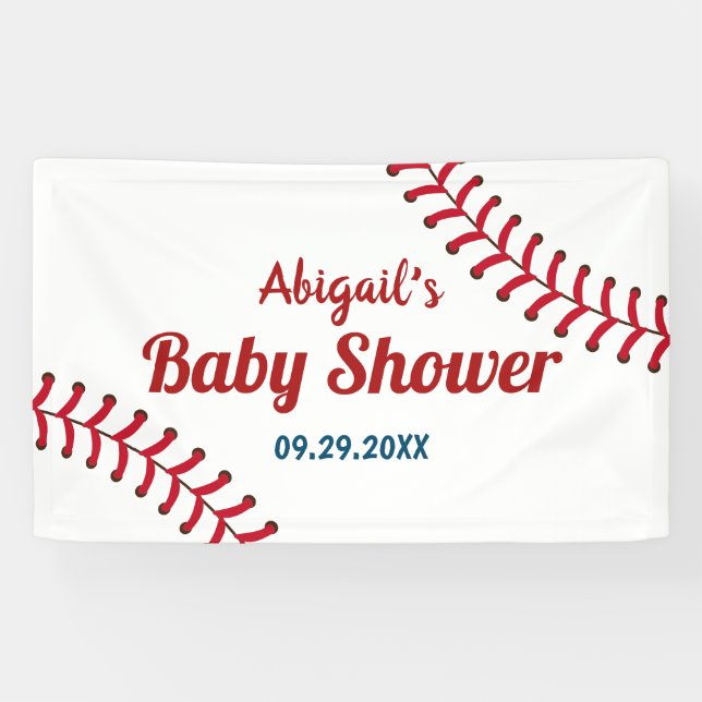 Baseball Sports Theme Kinderdusche Willkommen Banner (Horizontal)