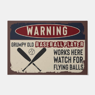 Baseball Sports Welcome Mat, Funny Baseball Doorma Fußmatte