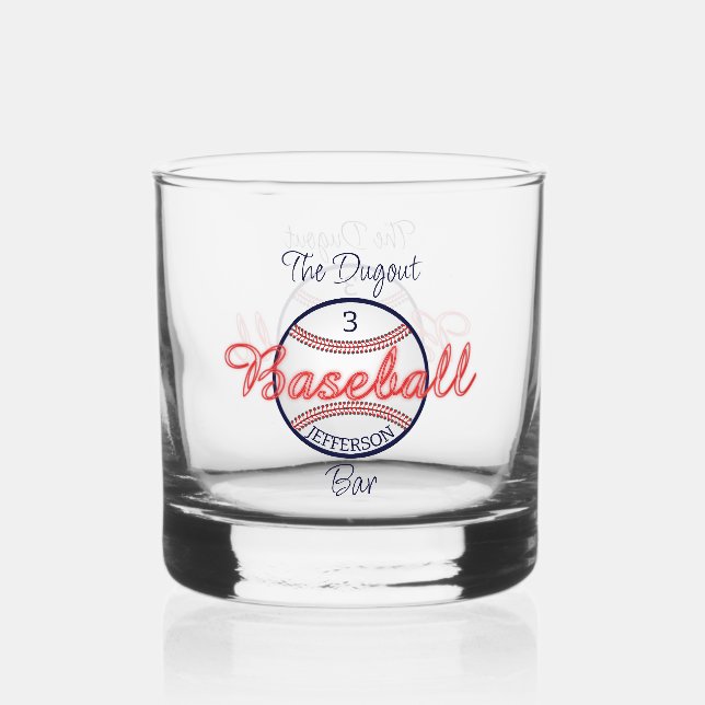 Baseball Sports Whiskey Rocks Verre Drinkware (Recto)