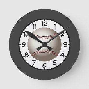 Baseball-Sportsteam-Spiel-Trainer-Familienfreund-F Runde Wanduhr
