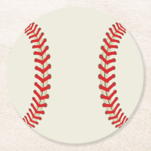 Baseball-Sportthema Runder Pappuntersetzer