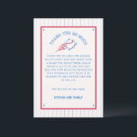 Baseball Sporty Birthday Kids Dankeskarte<br><div class="desc">Treten Sie auf den Teller und bereiten Sie sich auf eine unvergessliche Feier vor! Unsere Einladung zum "Baseball Sporty Birthday for Kids" ist eine Zuhause-Run-Wahl für den besonderen Tag Ihres kleinen Schlägers. Diese sportliche Einladung spiegelt den Geist von Amerikas Lieblingshobby wider und verspricht einen Tag voller Spaß, Spiele und alles,...</div>