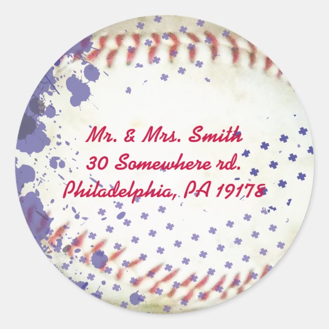 Baseball Spritzer Bar Bat Mitzvah Reply Aufkleber (Vorderseite)
