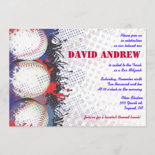 BASEBALL Spritzer-Bar-Schläger Mitzvah Einladung