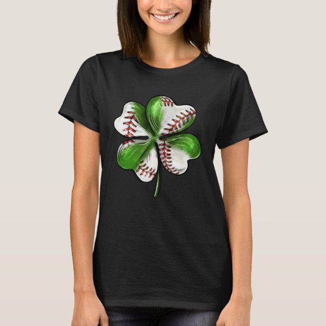 Baseball St Patrick s Day Four Leaf C Irish Men Bo T-Shirt (Vorderseite)