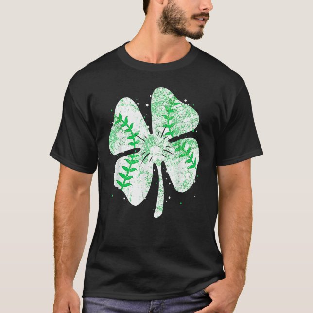 Baseball St Patricks Day Boys Men Catcher Pitcher  T-Shirt (Vorderseite)