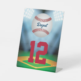 Baseball Stadium Bar Mitzvah Tischnummer Sockelschild