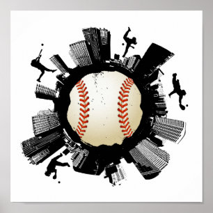 Baseball-Stadt Poster