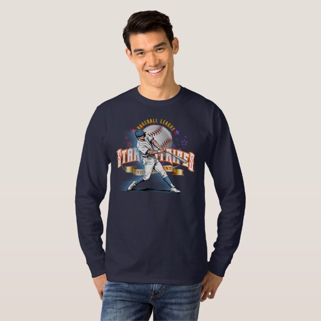 Baseball Stars & Stripes (D. mode) | Men L. Sleeve T-Shirt (Vorne ganz)