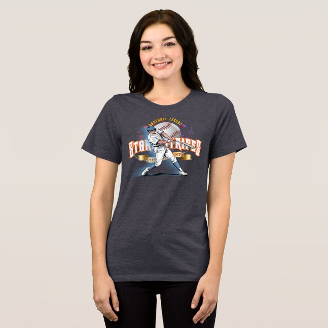 Baseball Stars & Stripes (D. mode) | Women Tri-Blend Shirt (Vorderseite voll)