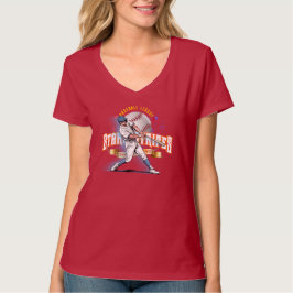 Baseball Stars & Stripes (D. mode) | Women V-Neck T-Shirt