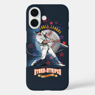 Baseball Stars & Stripes (Dunkler Modus) iPhone 16 Hülle