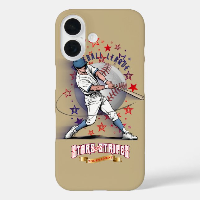 Baseball Stars & Stripes | iPhone 16 Hülle (Rückseite)