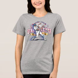 Baseball Stars & Stripes | Women Tri-Blend Shirt