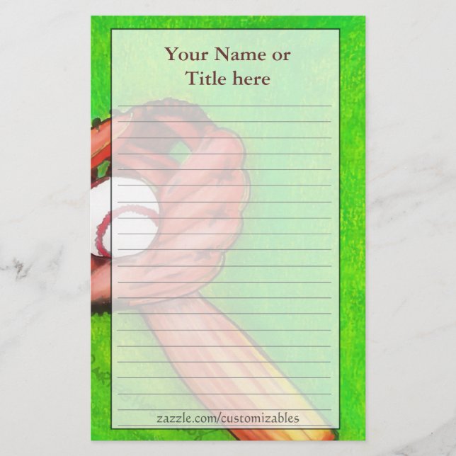 Baseball Stationery (Vorderseite)