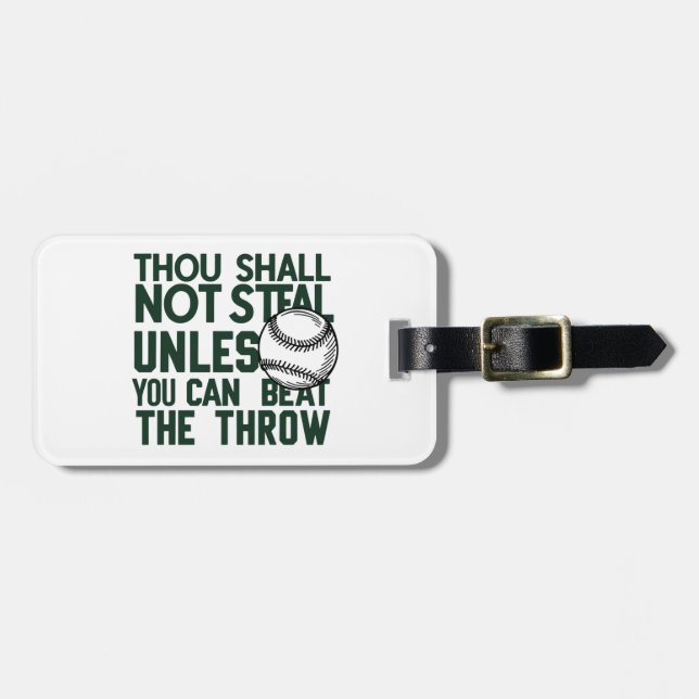 Baseball Stealing Spaß Shirt Gepäckanhänger (Vorderseite horizontal)