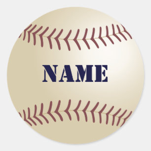 Baseball-Sticker - Name hinzufügen Runder Aufkleber