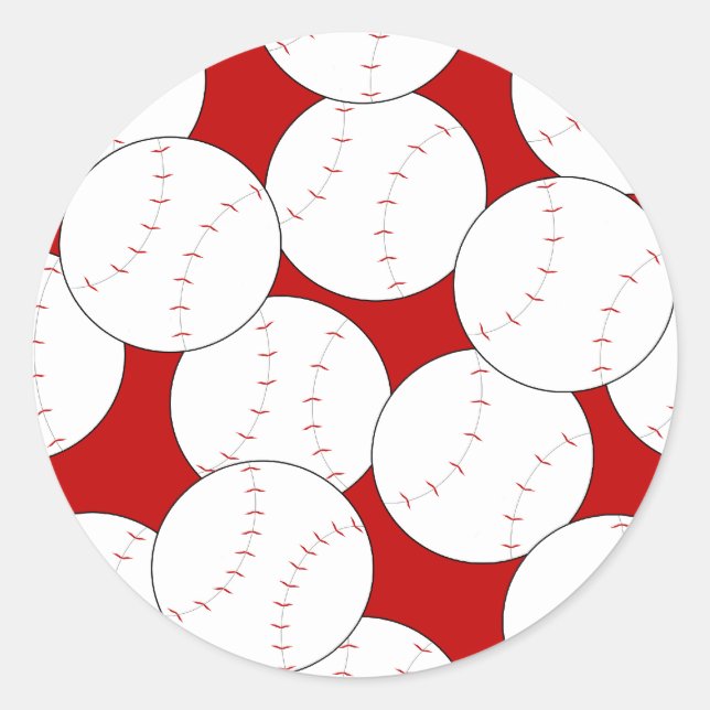Baseball-Sticker Runder Aufkleber (Vorderseite)