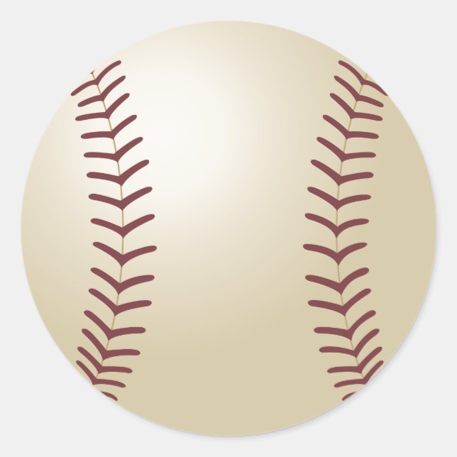 Baseball-Sticker Runder Aufkleber (Vorderseite)