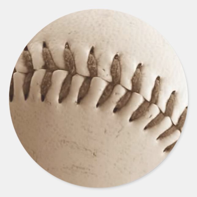 Baseball-Stitches Runder Aufkleber (Vorderseite)