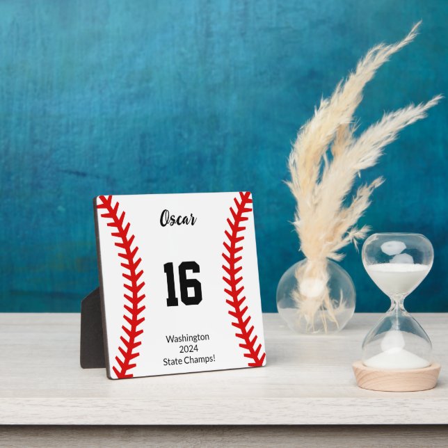 Baseball Stitches Zuhause plaque Fotoplatte (InSitu)