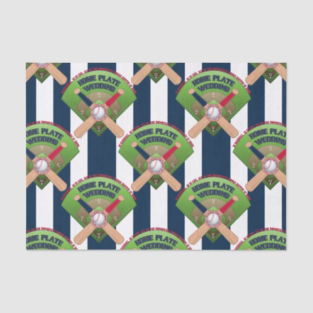 Baseball Stitches Zuhause Plate Wedding 3-GEWEBE W Seidenpapier (Vorderseite)