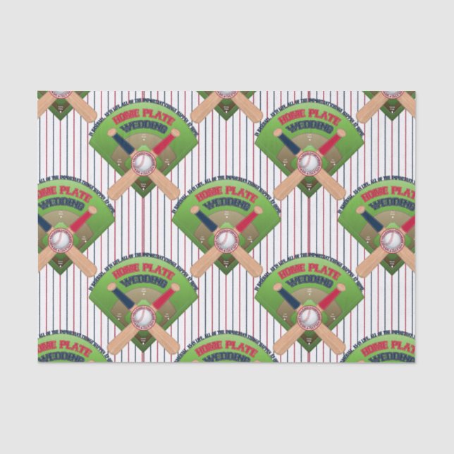 Baseball Stitches Zuhause Plate Wedding 4-GEWEBE W Seidenpapier (Vorderseite)