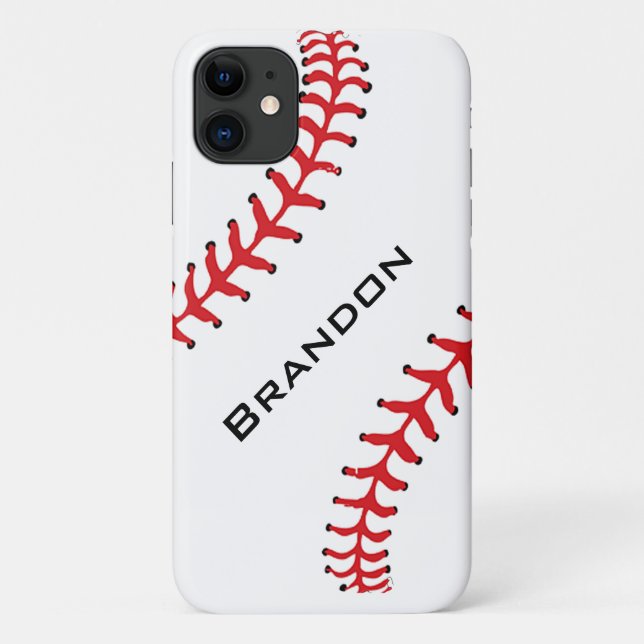 Baseball Stitching iPhone 11 Smartphone Case (Rückseite)