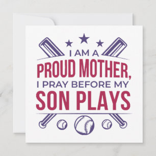 Baseball stolz Mutter ich bete, bevor mein Sohn sp Einladung