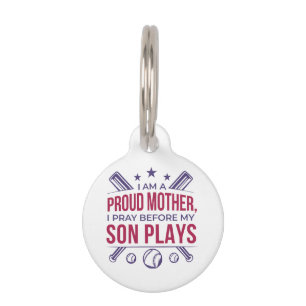 Baseball stolz Mutter ich bete, bevor mein Sohn sp Haustiermarke