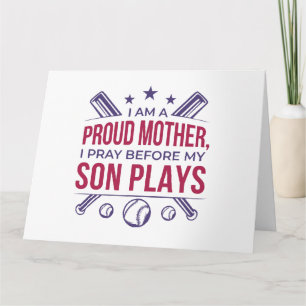 Baseball stolz Mutter ich bete, bevor mein Sohn sp Karte