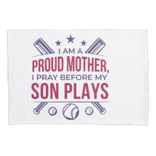 Baseball stolz Mutter ich bete, bevor mein Sohn sp Kissenbezug