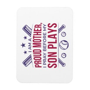 Baseball stolz Mutter ich bete, bevor mein Sohn sp Magnet