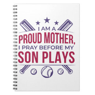 Baseball stolz Mutter ich bete, bevor mein Sohn sp Notizblock