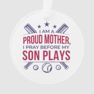 Baseball stolz Mutter ich bete, bevor mein Sohn sp Ornament