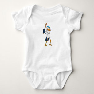 Baseball-Storch mit Baseballschläger Baby Strampler