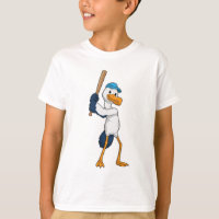 Baseball-Storch mit Baseballschläger