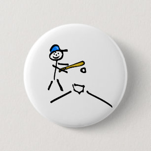 Baseball-Strichmännchen Button