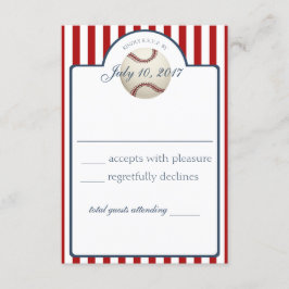 Baseball Stripes-Antwortkarte RSVP Karte
